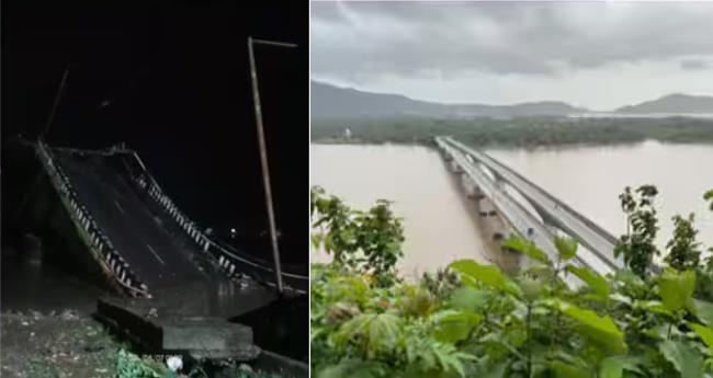 കാ​ർ​വാ​റി​ൽ പാ​ലം ത​ക​ർ​ന്ന് ലോ​റി പു​ഴ​യി​ൽ വീ​ണു; ഡ്രൈ​വ​ർ ര​ക്ഷ​പെ​ട്ടു