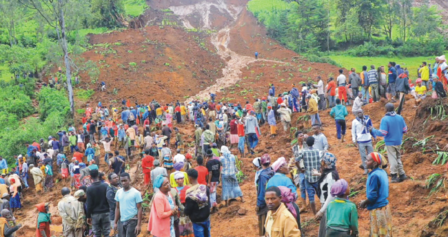 എത്യോപ്യയിൽ മണ്ണിടിച്ചിൽ;  157 പേർ മരിച്ചു