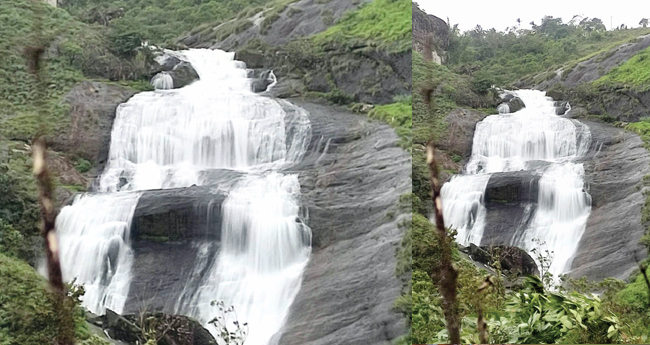 സ​ഞ്ചാ​രി​ക​ളു​ടെ മ​നം ക​വ​ർ​ന്ന് വാ​ഗ​മ​ൺ പാ​ലൊ​ഴു​കും​പാ​റ