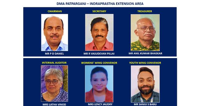 ഡി​എം​എ പ​ട്പ്പ​ർ​ഗ​ഞ്ച്  ഇ​ന്ദ്ര​പ്ര​സ്ഥ എ​ക്സ്റ്റ​ൻ​ഷ​ൻ ഏ​രി​യ ഭാ​ര​വാ​ഹി​ക​ളെ തെരഞ്ഞെടുത്തു
